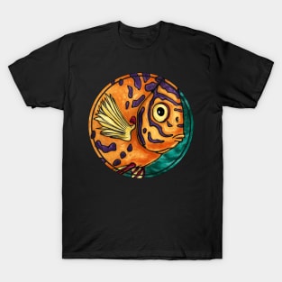 Funny fish with surprised face, cartoon fish art T-Shirt